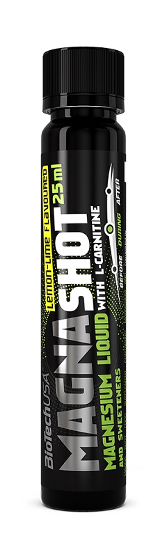 Food supplement drink BioTechUSA Magna Shot, lemon lime flavor, 25 ml
