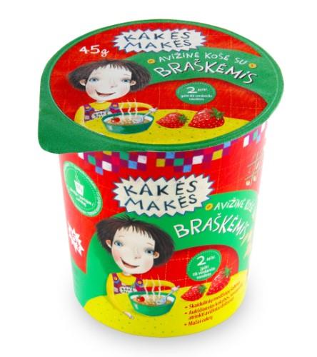Oatmeal porridge ACTIVUS kakė makė with strawberries Nelly Jelly, cup,45 g
