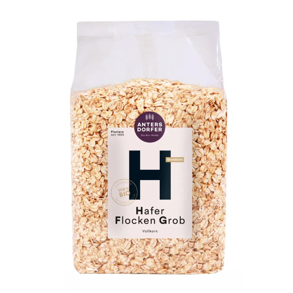 Large, whole grain, organic oat flakes