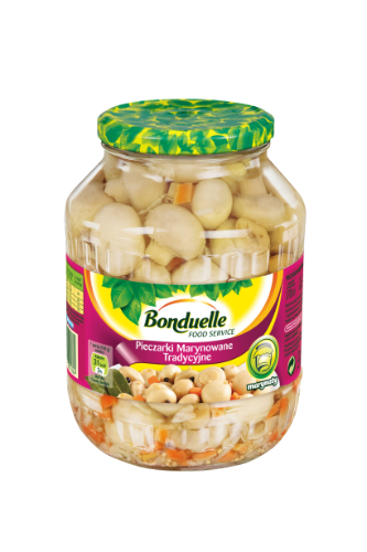 Pickled champignons BONDUELLE Traditional, 1,6/ 0,96 kg