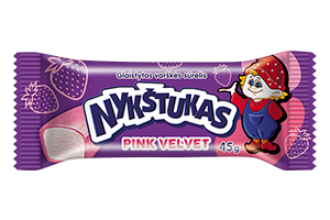 Glaistytas varškės sūrelis NYKŠTUKAS PINK VELVET, 45g