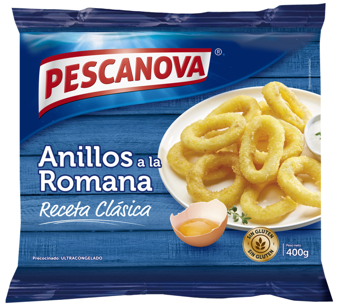 Frozen battered rings PESCANOVA, gluten free, 400 g