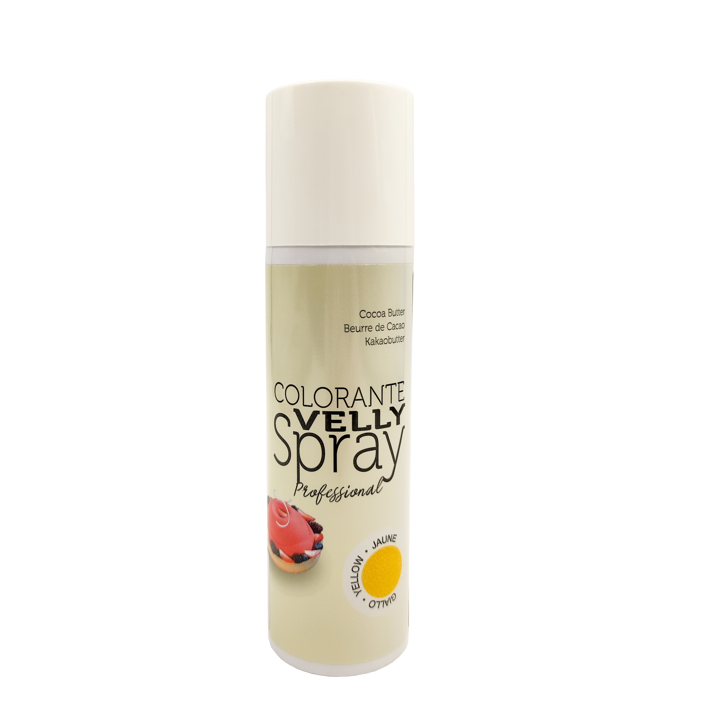 Edible spray paint VELLY, with cocoa butter, yellow, 250 ml