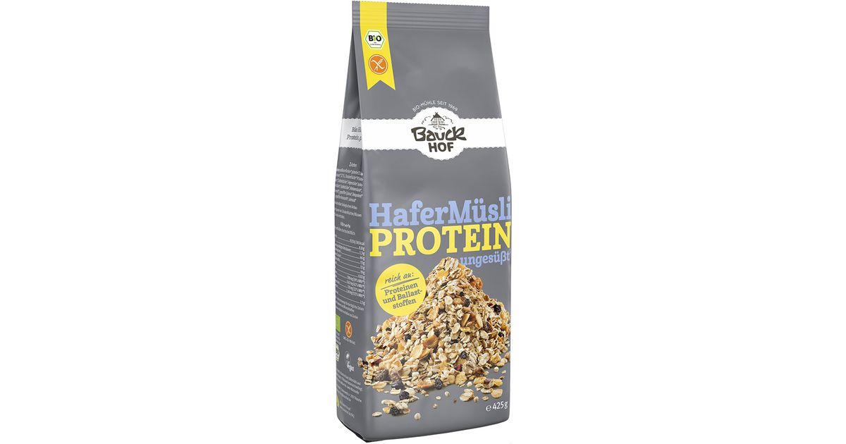 Avižiniai sausi pusryčiai PROTEIN, be glitimo, ekologiški