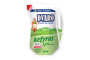 DVARO kefyras, 2,5 %, 900 g (ąsotėlis)
