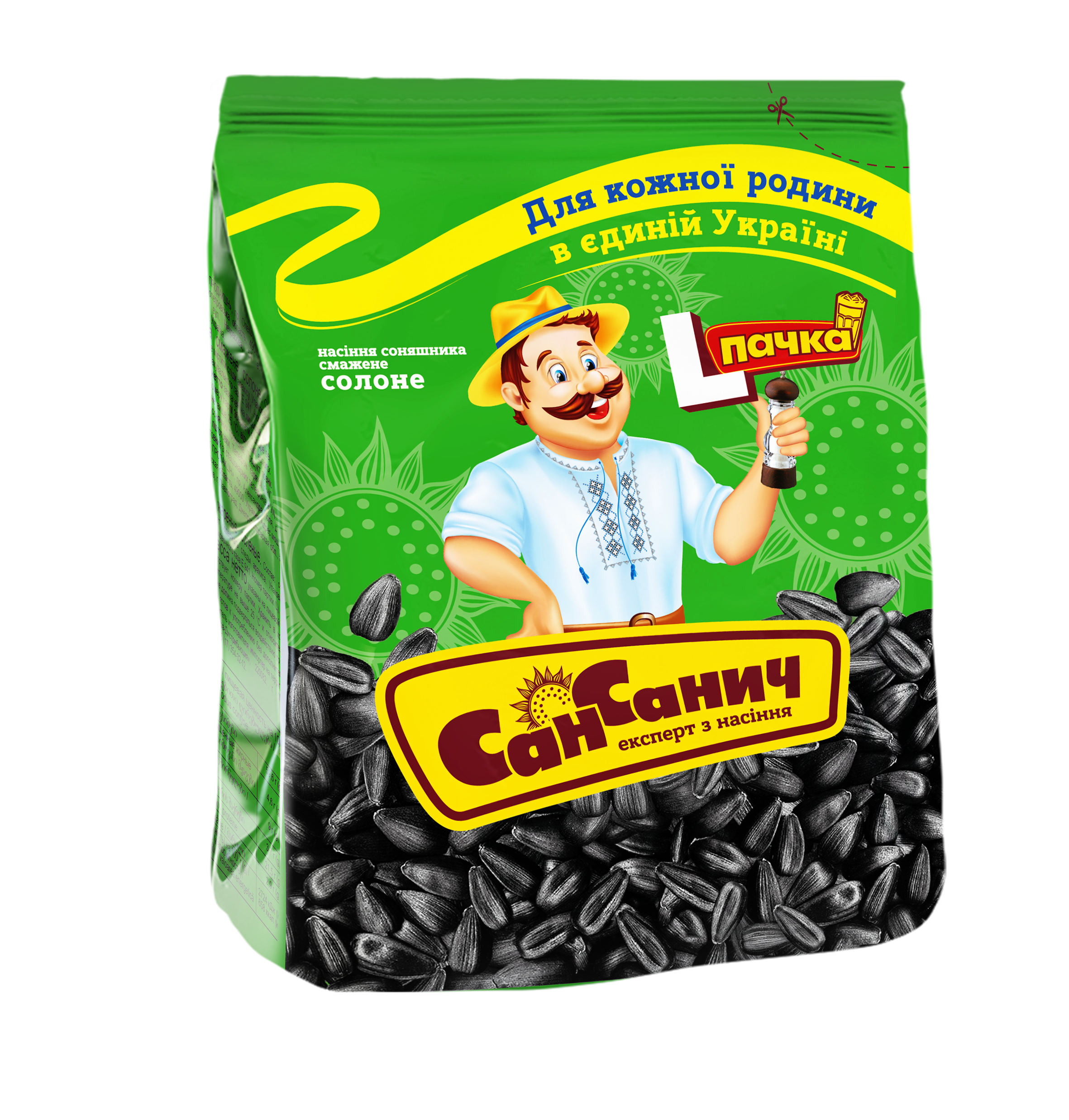 Sunflower seeds SAN SANICH, roasted, black, with salt, 235 g