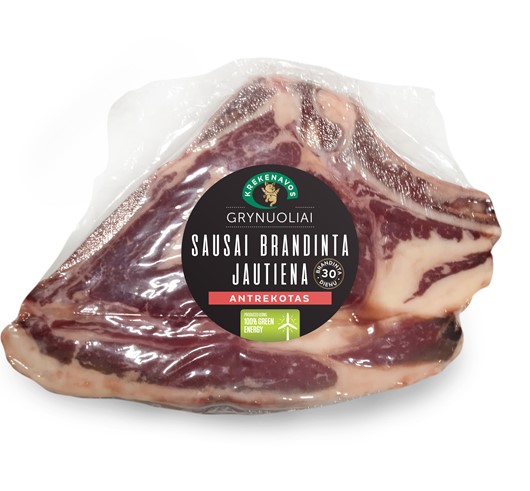 Dry aged beef entrecote loin with bone "GRYNUOLIAI", ~0.45kg