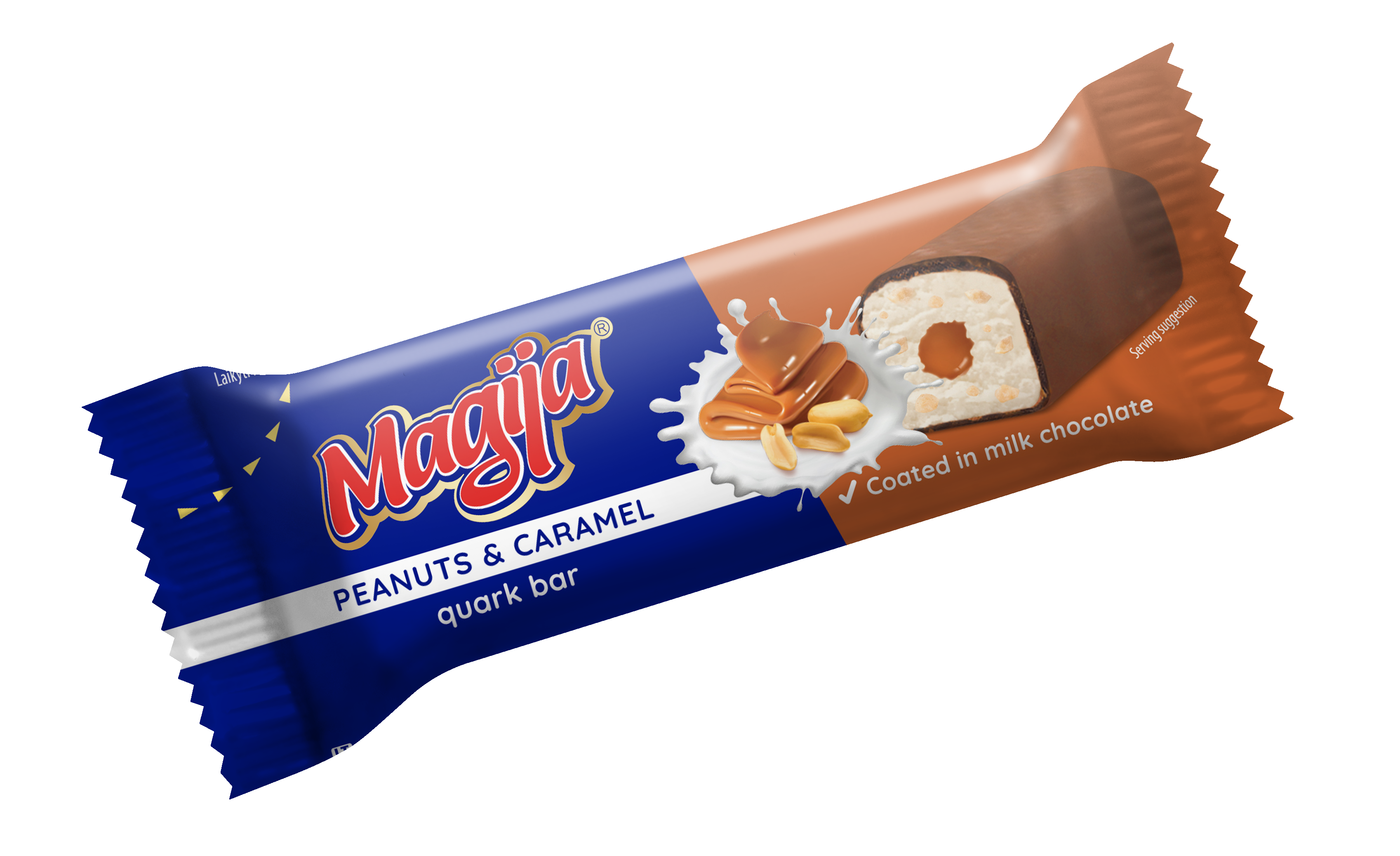 Cottage cheese "Magija" with peanuts and curry. filling covered with m
