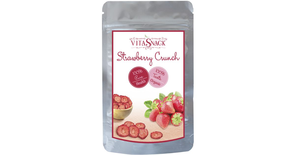 Crispy dried strawberries, organic