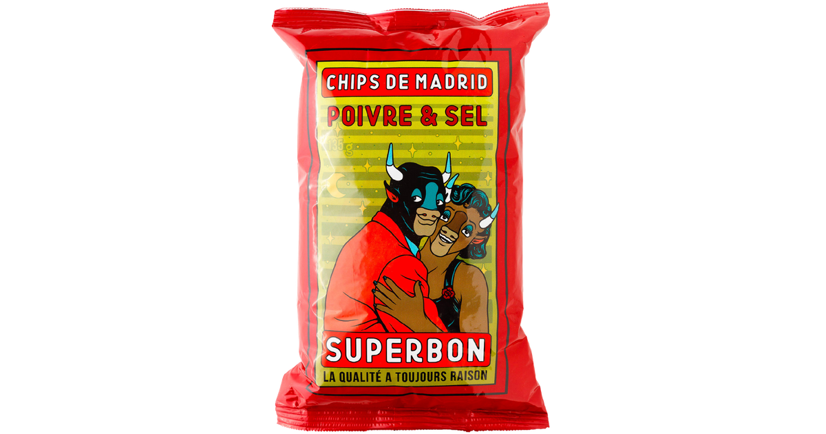 Potato chips with salt and black pepper