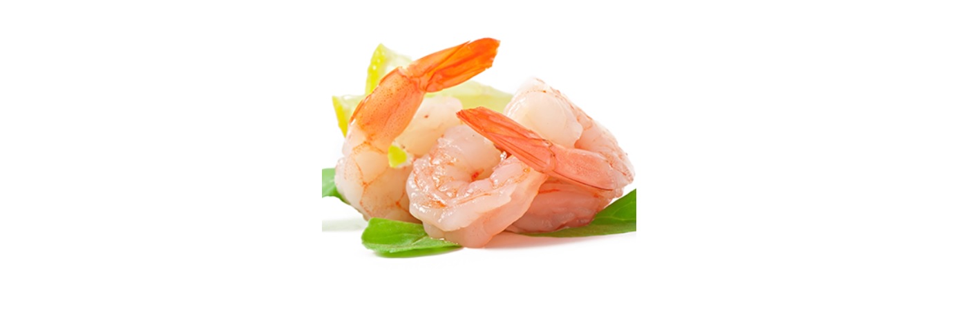 Frozen largest prawns, cooked, peeled, with tails, 31/40, 20 % glaze