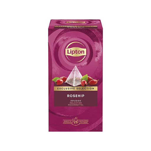 Fruit tea LIPTON ROSEHIP / HIBISCUS, 25 pyramides x 2.5 g