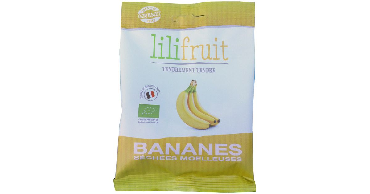 Soft dehydrated bananas, organic
