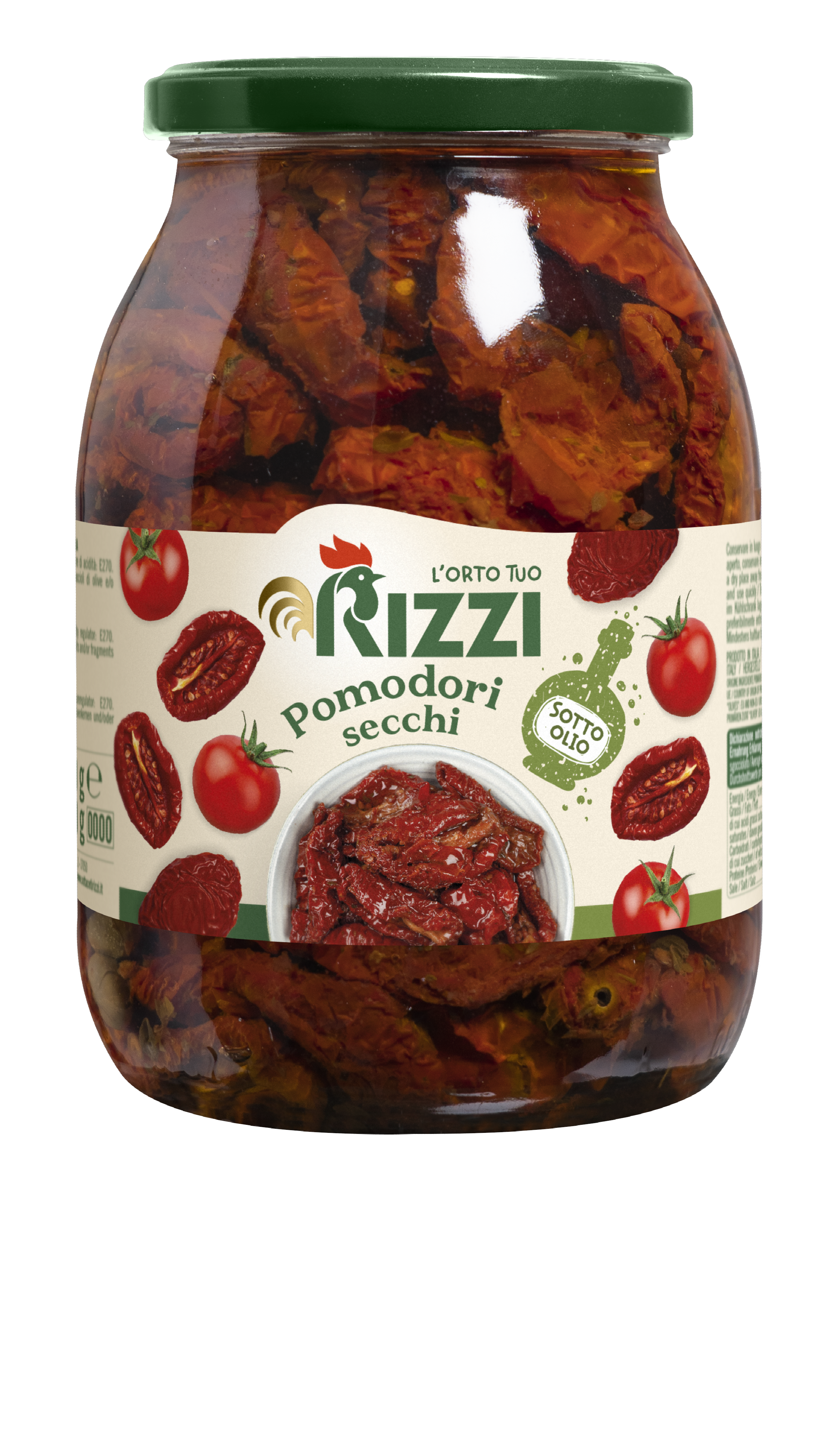 SUNDRIED TOMATOES IN SUNFLOWER OIL RIZZI, 960 g / 508 g