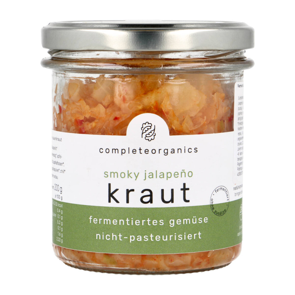 Fermented white cabbage with jalapeño hot pepper, organic