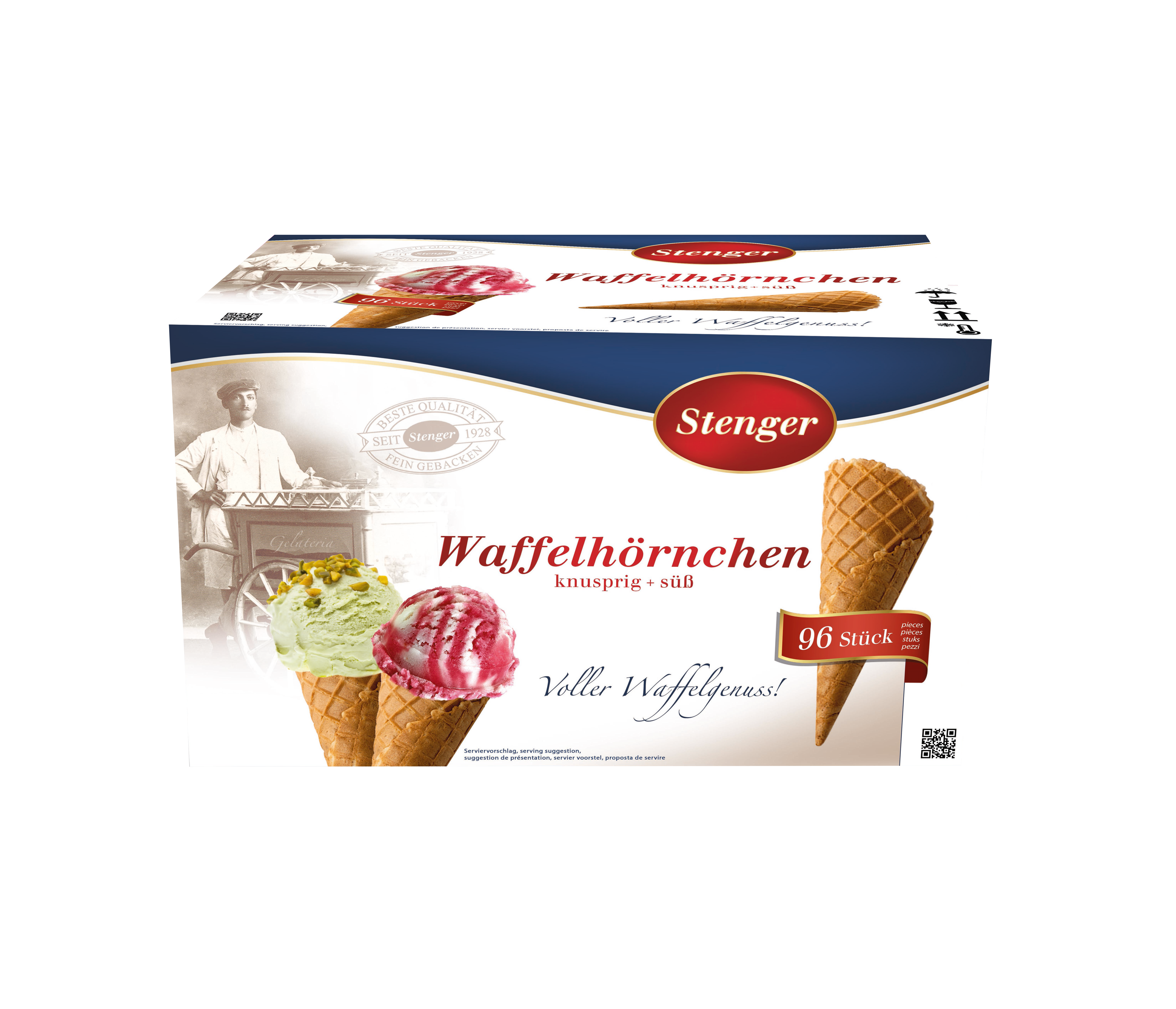 Vaflių kūgeliai STENGER, 96 vnt, 1,2 kg