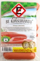 Boiled wieners PAGAMINTA BE KONSERVANTU, 240 g