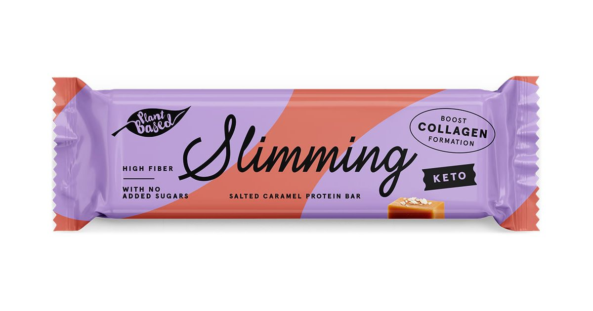 Sūrios karamelės skonio baltyminis batonėlis „Slimming“