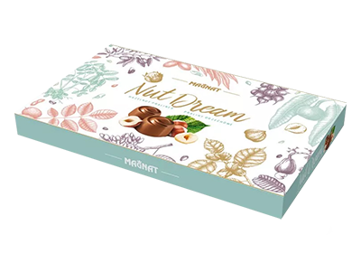 Pieninio šolokado saldainiai su lazdynų riešutų skonio kremu NUT DREAM 160g