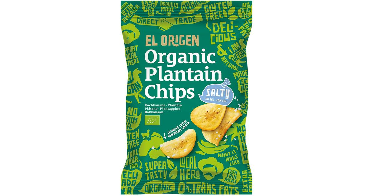 Organic plantain chips with salt