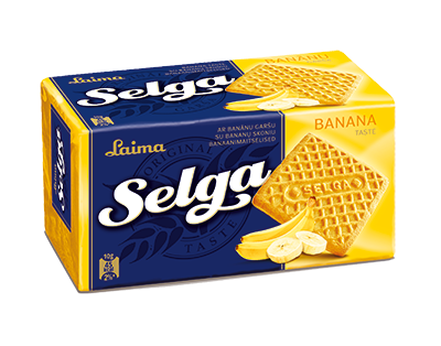 Bananų skonio sausainiai SELGA, 180 g