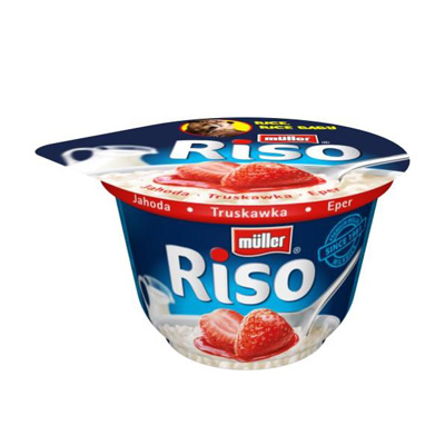 Milk rice dessert MÜLLER RISO Strawberry 2.1%,  200g