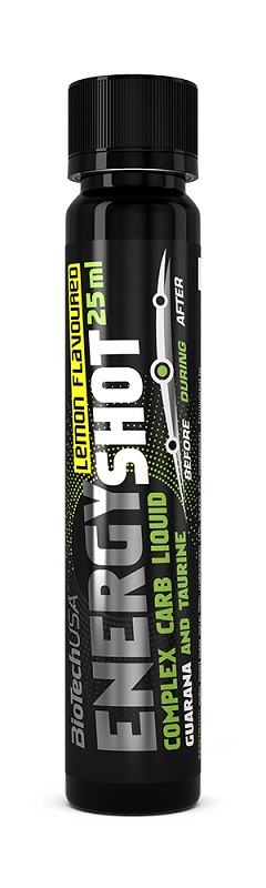 Food supplement drink BioTechUSA Energy Shot, lemon flavor, 25 ml