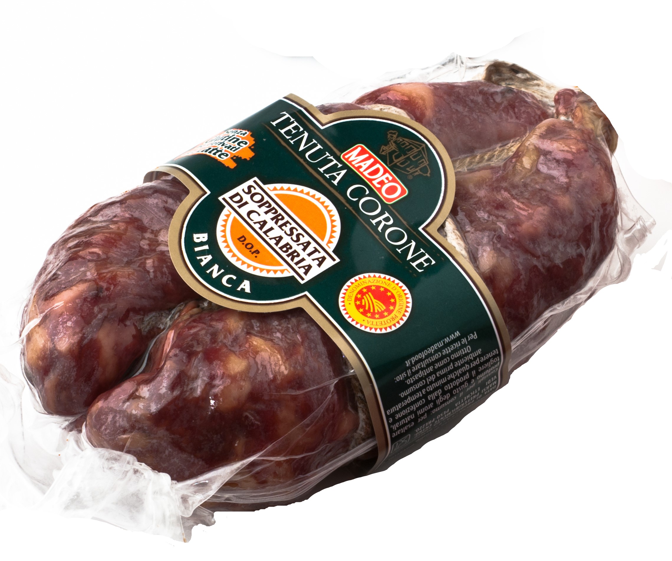 Italian dried sausage MADEO Soppressata di Calabria,  ~ 350 g