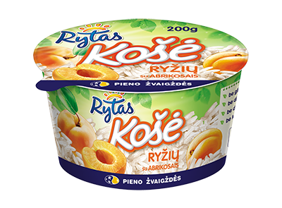 Ryžių košė RYTAS su abrikosais, 6 % rieb., 200 g