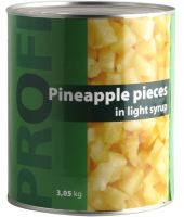 Pineapple pieces PROFI, in light syrup,3,05 / 1,84 kg
