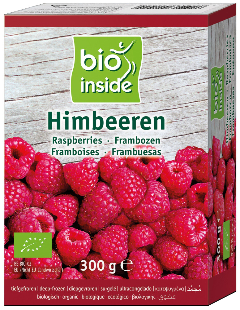 Raspberries, frozen, organic