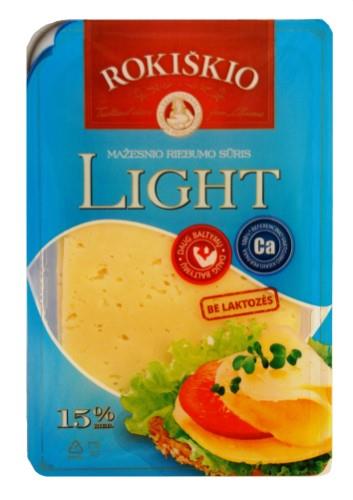 Cheese Rokiškio Light, sliced, 15%, lactose free, 150 g