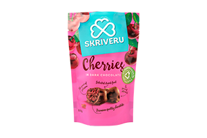 Vyšnios juodajame šokolade SKRIVERU, 110g