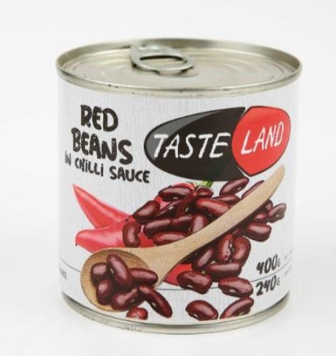 Canned beans TASTE LAND, red, in chilli souce, 400 g/240 g