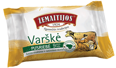 ŽEMAITIJOS varškė, 9 % rieb., 180 g