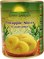 SUNNY GARDEN canned pineapple slices, 850g