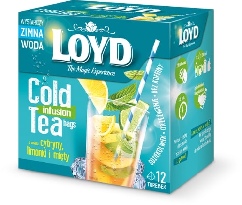 Herbal tea LOYD Cold Infusion Lemon, Lime & Mint 12 x 2,5g