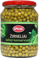 Konservuoti žali žirneliai SPILVA, 690 g