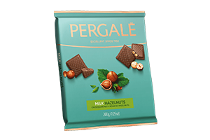 Pieniškas šokoladas su sveikais lazdyno riešutais PERGALĖ,  200g