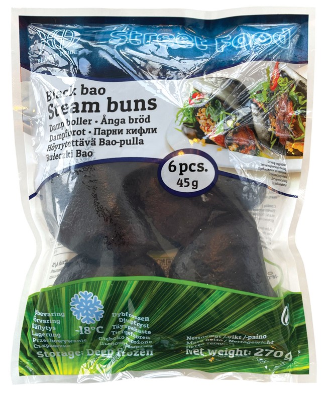 Frozen sandwich buns BAO, black, 6 x 45g
