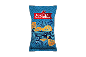 Kukurūzų traškučiai ESTRELLA BITES grietinės ir svogūnų skonio, 110 g