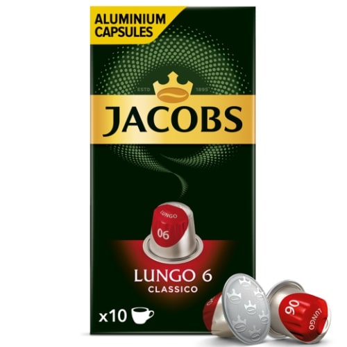 Kavos kapsulės JACOBS Lungo 6 Classico, 10x52g