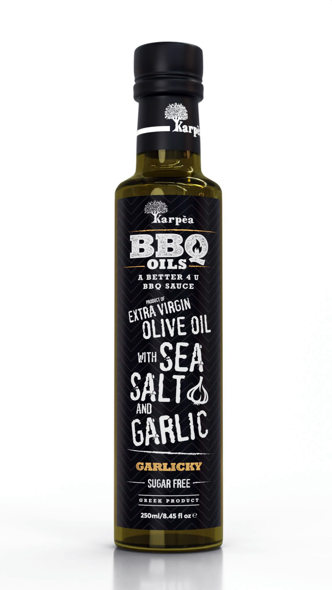 Olive oil KARPEA, BBQ, extra virgin, with smoked sea salt, garlic 250