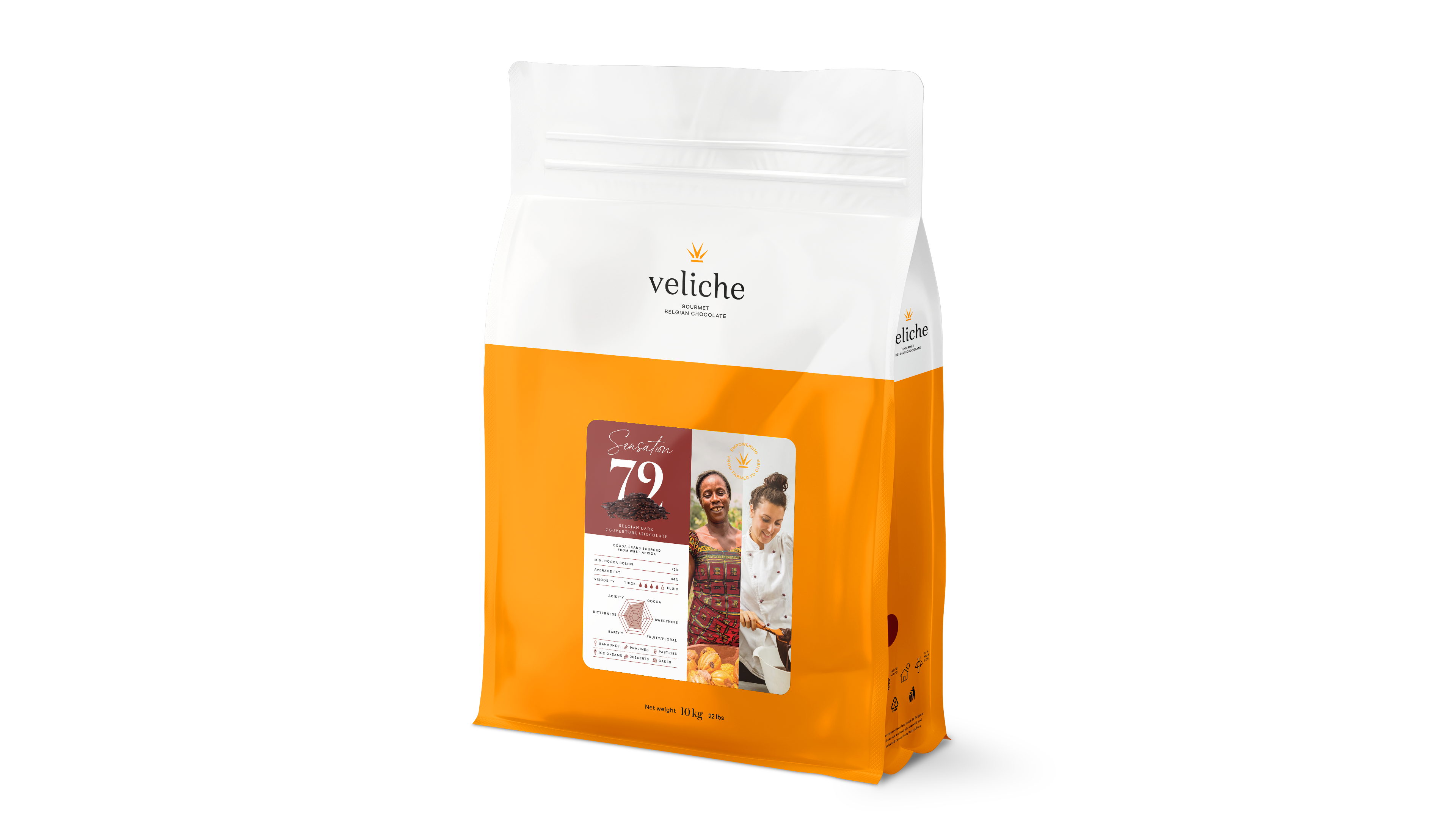 Dark chocolate VELICHE 72%, 5 kg
