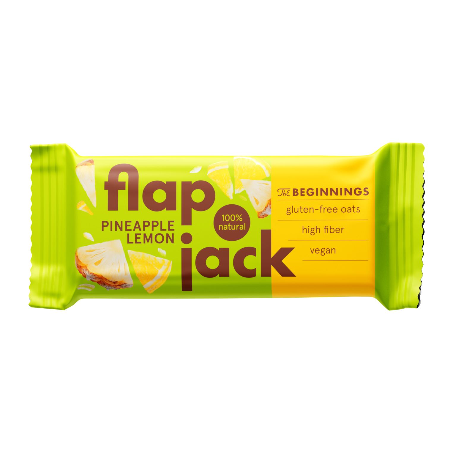 Bar with FLAPJACK pineapple and lemon,vegan,gluten-free, lactose-free