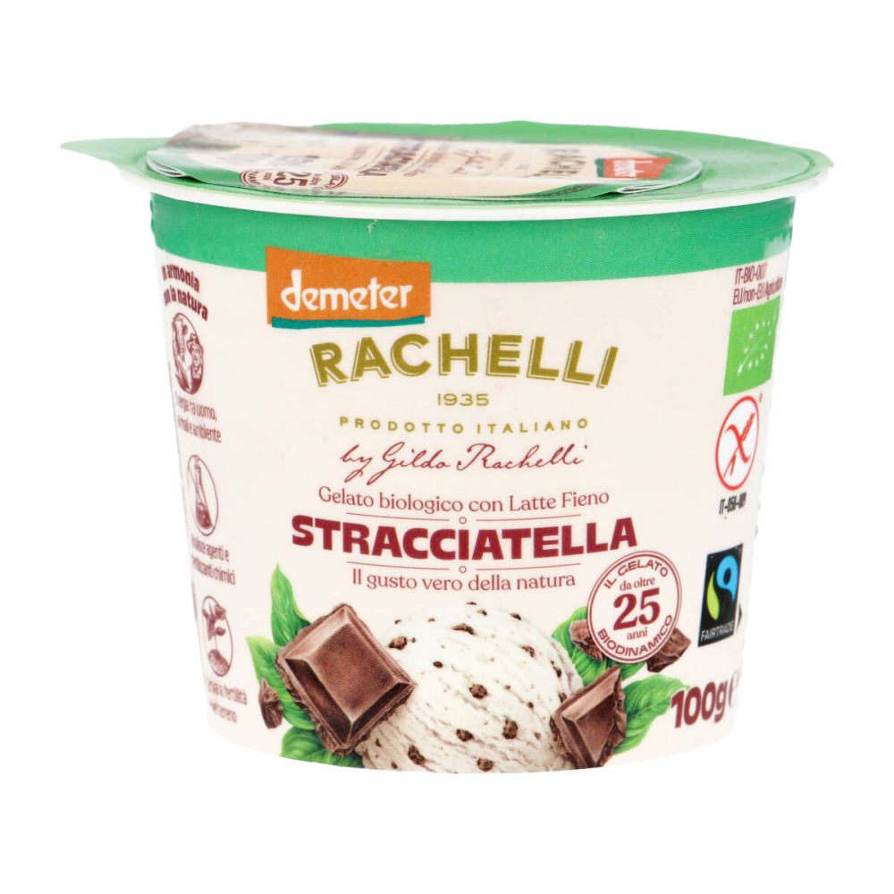 Grietininiai valgomieji ledai STRACCIATELLA, biodinaminiai