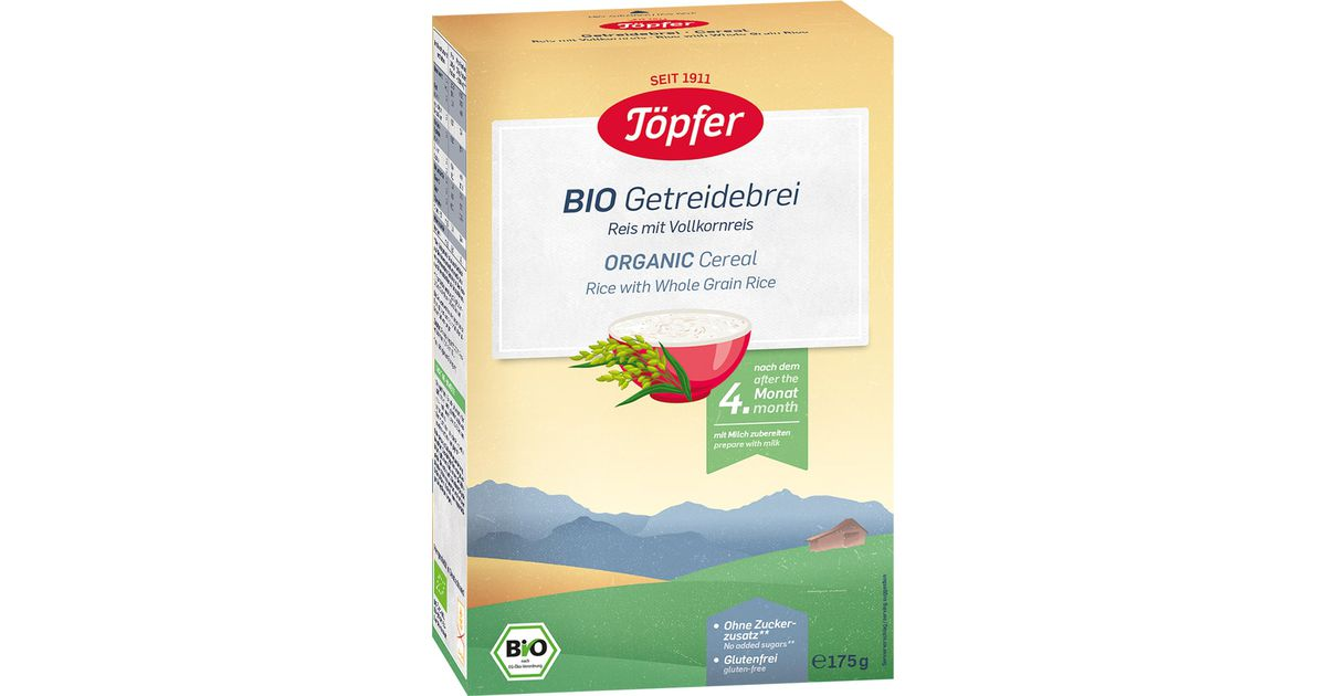 Organic rice porridge for babies from 4 months