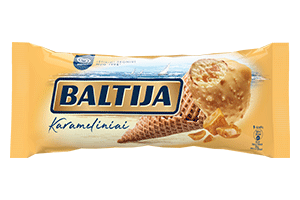 Karamelės skonio grietininiai ledai BALTIJA TOFFEE, 140 ml