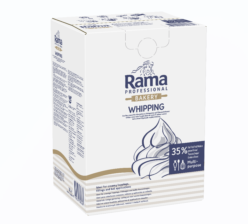 Pasukų ir augalinių riebalų mišinys RAMA Professional whipping, 35%, 10 l