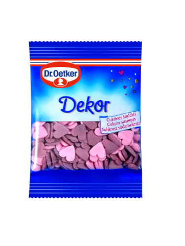 Nonpareils DR.OETKER, sugar hearts, 10 g